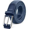 BULLIANT Stretch Belt Men,Mens Gift Woven Braided Web Belt 1 3/8 for Golf Casual Pants Shirts Jeans(Fog Blue8331)