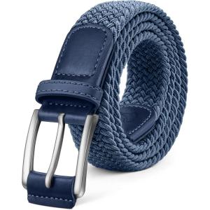 BULLIANT Stretch Belt Men,Mens Gift Woven Braided Web Belt 1 3/8 for Golf Casual Pants Shirts Jeans(Fog Blue8331)