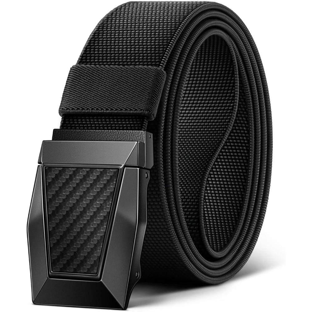 image:imageBULLIANT Men BeltTactical Work Belt Adjsutable With Stretch Nylon Snug Fit 1 12 Cut For SizeBlack8612