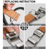 BULLIANT Belt Strap Buckles for Mens Ratchet Belts Repalcement or Customize Width 1 3/8″(Tawny4723)