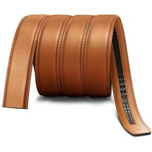 BULLIANT Belt Strap Buckles for Mens Ratchet Belts Repalcement or Customize Width 1 3/8″(Orange Brown3194)