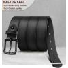 BULLIANT Men Belt 2Pack-Leather Belt 7Holes Comfortable For Men’s Dress Casual Jeans 1 3/8″(2pack-black/Orange Brown4679)