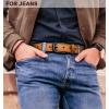 BULLIANT Men Belt 2Pack-Leather Belt 7Holes Comfortable For Men’s Dress Casual Jeans 1 3/8″(2pack-black/Orange Brown4679)