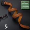 BULLIANT Men Belt 2Pack-Leather Belt 7Holes Comfortable For Men’s Dress Casual Jeans 1 3/8″(2pack-black/Orange Brown6460)