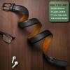 BULLIANT Men Belt 2Pack-Leather Belt 7Holes Comfortable For Men’s Dress Casual Jeans 1 3/8″(2pack-black/Sacred Grey6461)