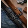 BULLIANT Men Belt 2Pack-Leather Belt 7Holes Comfortable For Men’s Dress Casual Jeans 1 3/8″(2pack-black/Tawny6462)
