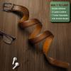 BULLIANT Men Belt 2Pack-Leather Belt 7Holes Comfortable For Men’s Dress Casual Jeans 1 3/8″(2pack-black/Tawny6462)