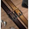 BULLIANT Men Belt 2Pack-Leather Belt 7Holes Comfortable For Men’s Dress Casual Jeans 1 3/8″(2pack-sauce Coffee/Tawny4704)