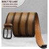 BULLIANT Men Belt 2Pack-Leather Belt 7Holes Comfortable For Men’s Dress Casual Jeans 1 3/8″(2pack-sauce Coffee/Tawny4704)