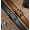BULLIANT Men Belt 2Pack-Leather Belt 7Holes Comfortable For Men’s Dress Casual Jeans 1 3/8″(2pack-tawny/Dark Grey4705)