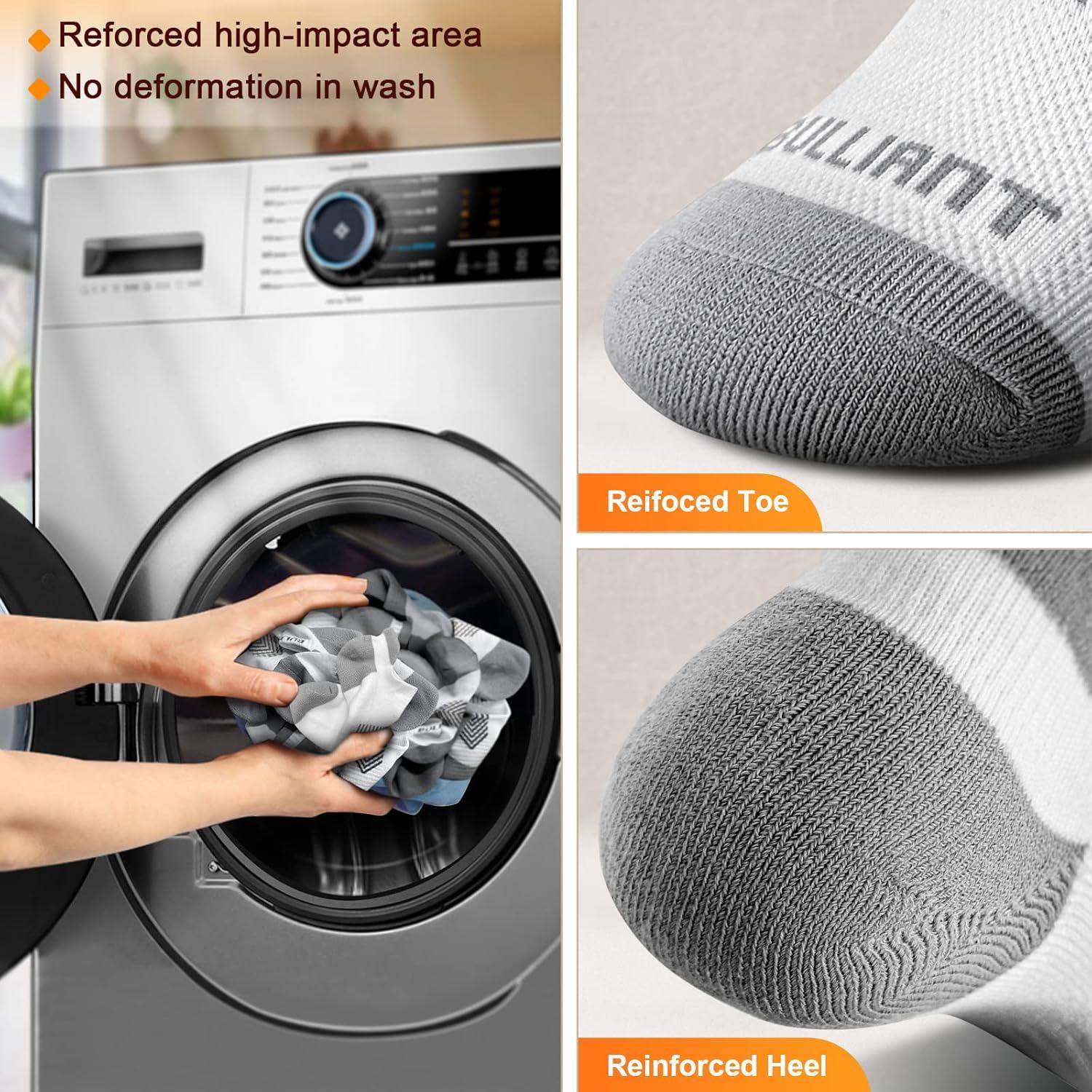 image:imageBULLIANT Socks For Women 6PairsWomens Athletic Ankle Socks No Show Cushioned for Walking RunningCompression Arch Support6 Pairswhite1846
