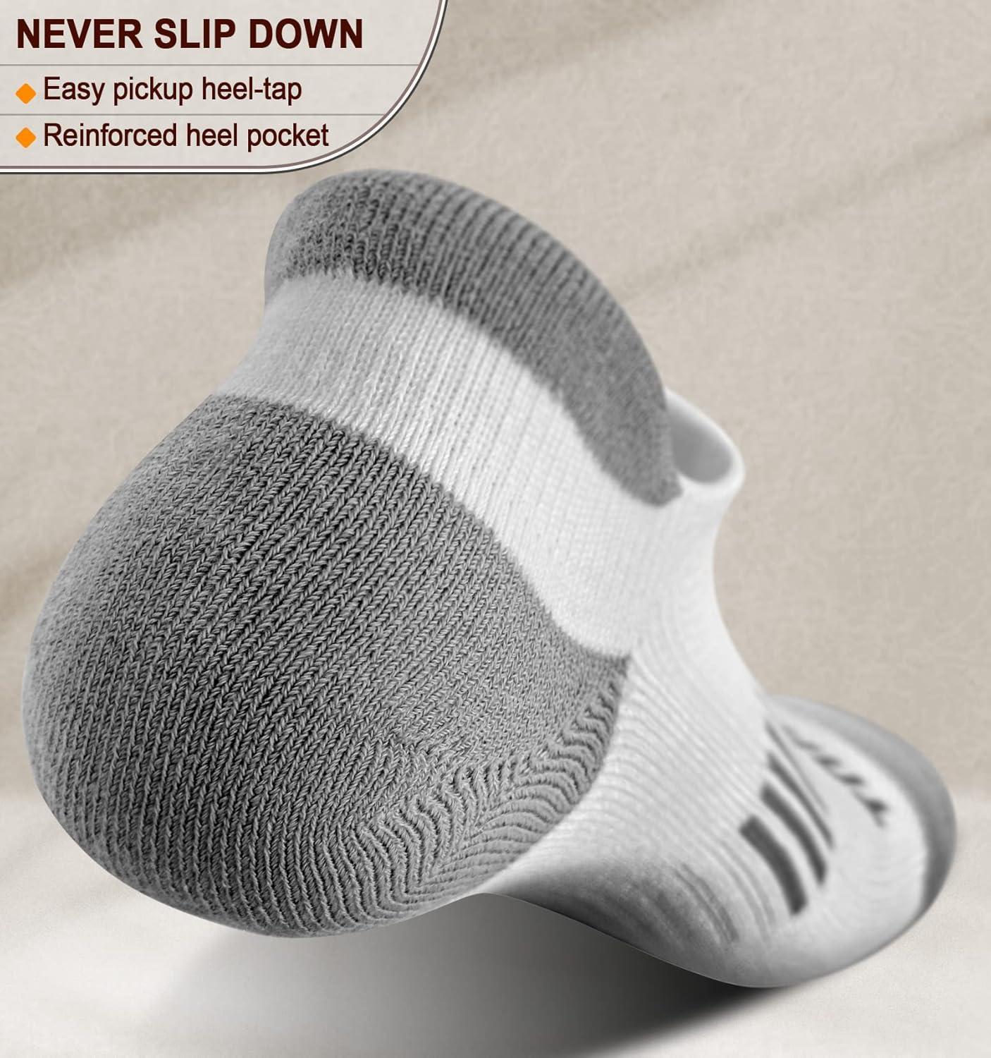 image:imageBULLIANT Socks For Women 6PairsWomens Athletic Ankle Socks No Show Cushioned for Walking RunningCompression Arch Support6 Pairswhite1846