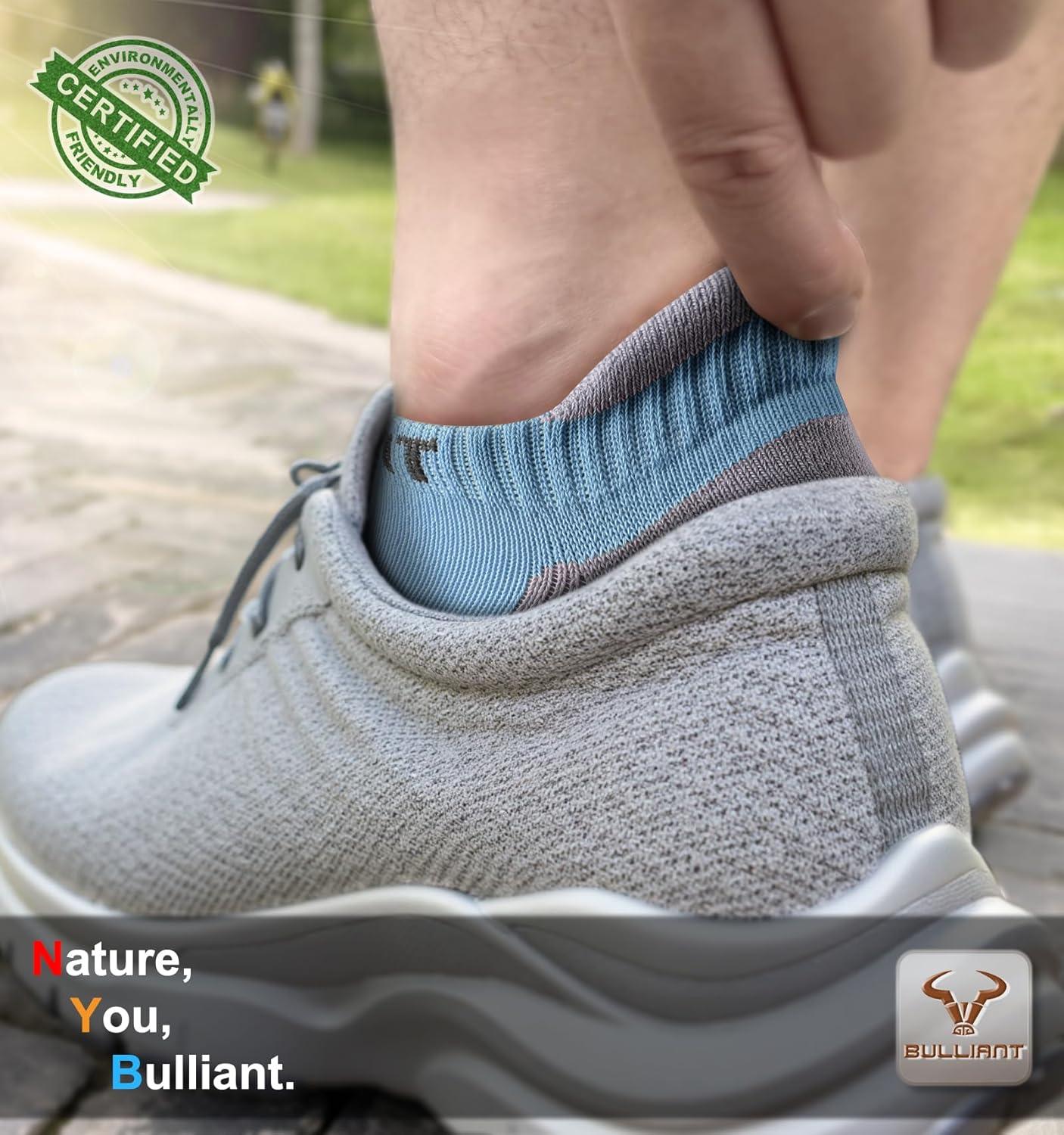 image:imageBULLIANT Socks For Women 6PairsWomens Athletic Ankle Socks No Show Cushioned for Walking RunningCompression Arch Support6pairscambridge Blue8240