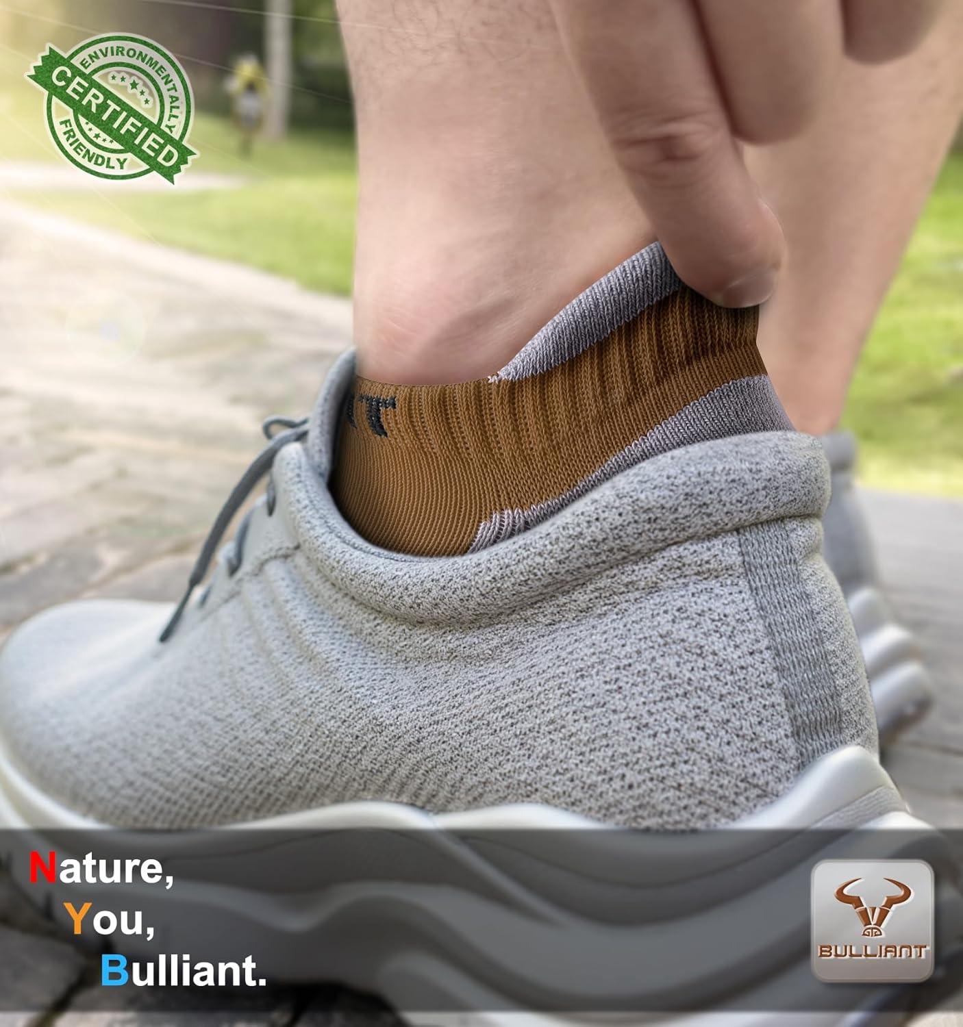 image:imageBULLIANT Socks For Women 6PairsWomens Athletic Ankle Socks No Show Cushioned for Walking RunningCompression Arch Support6pairscamel8241