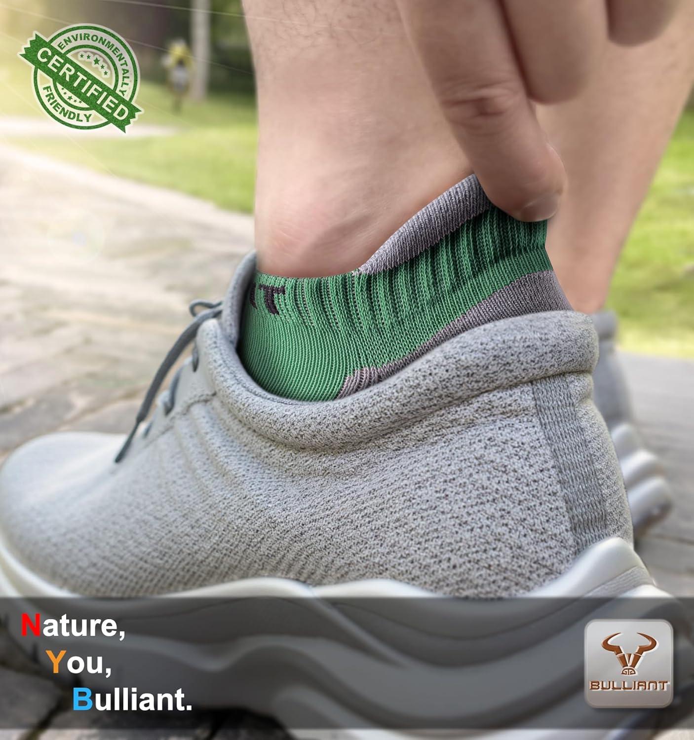 image:imageBULLIANT Socks For Women 6PairsWomens Athletic Ankle Socks No Show Cushioned for Walking RunningCompression Arch Support6pairsshale Green8239