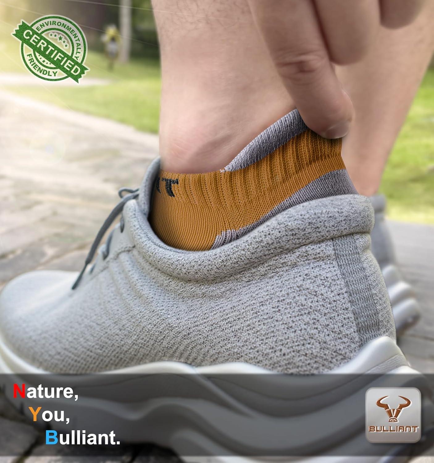 image:imageBULLIANT Socks For Women 6PairsWomens Athletic Ankle Socks No Show Cushioned for Walking RunningCompression Arch Support6pairswood Thrush8238