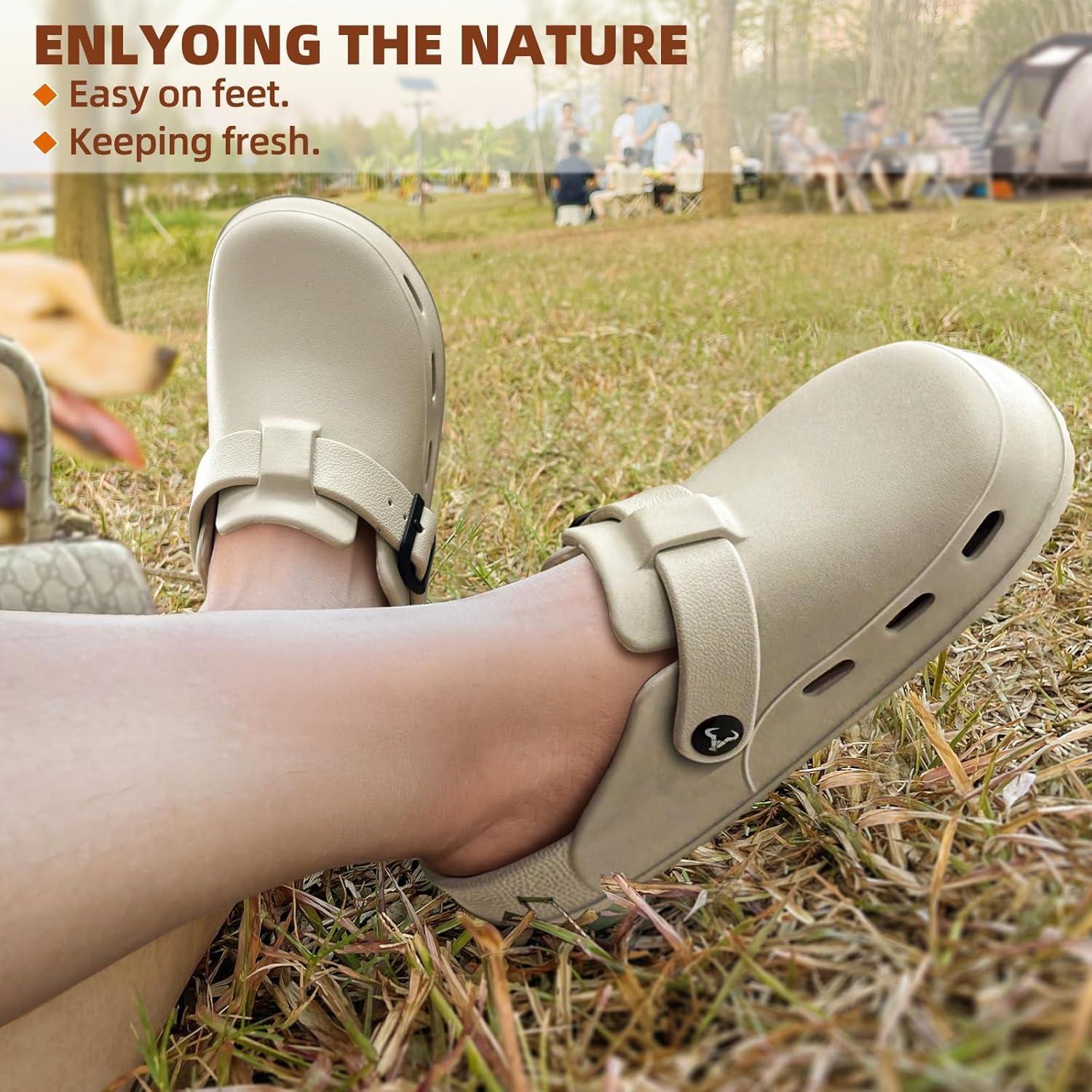 image:imageBULLIANT Women Clogs Adjustable Sandals Slipon Water Shoes Unisex with Cushioned FootbedComfortable LightweightBeige4586