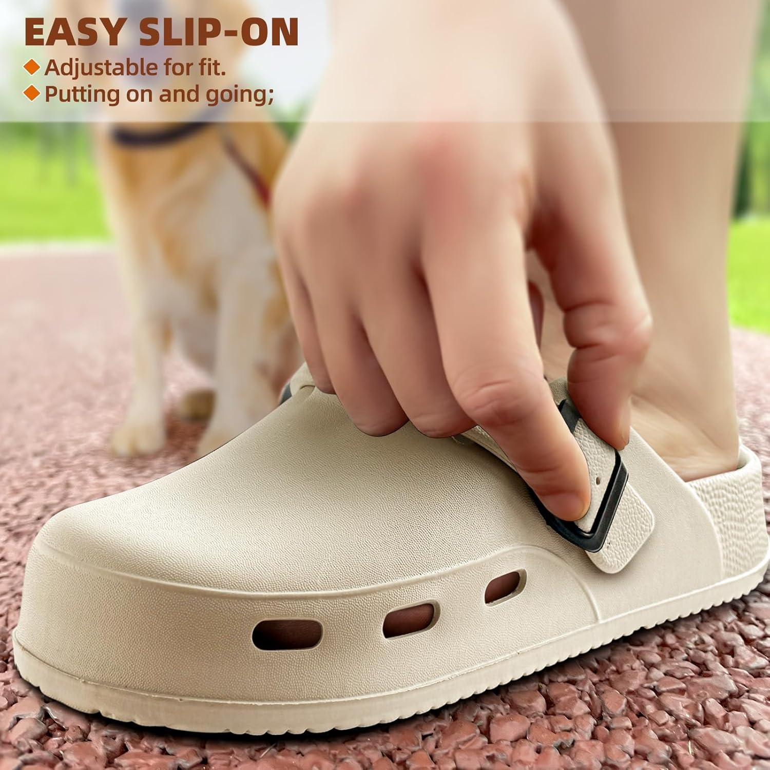 image:imageBULLIANT Women Clogs Adjustable Sandals Slipon Water Shoes Unisex with Cushioned FootbedComfortable LightweightBeige4586