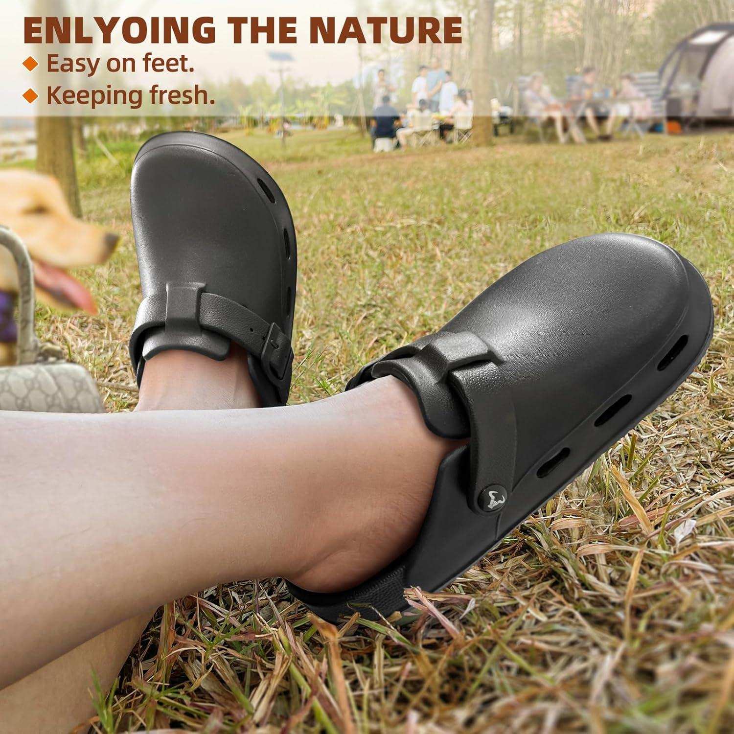image:imageBULLIANT Women Clogs Adjustable Sandals Slipon Water Shoes Unisex with Cushioned FootbedComfortable LightweightBlack4585