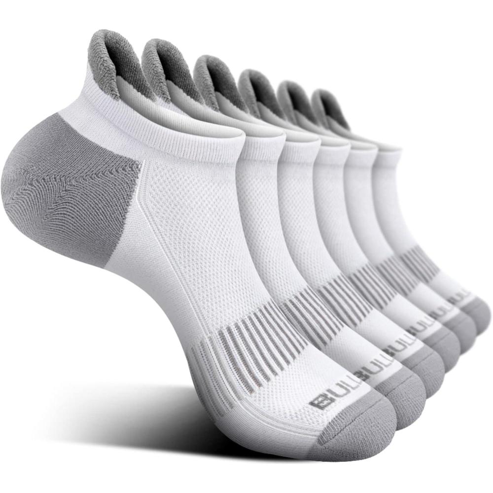 image:imageBULLIANT Socks For Women 6PairsWomens Athletic Ankle Socks No Show Cushioned for Walking RunningCompression Arch Support6 Pairswhite1846