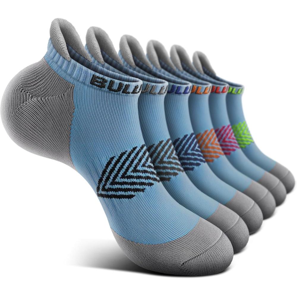 image:imageBULLIANT Socks For Women 6PairsWomens Athletic Ankle Socks No Show Cushioned for Walking RunningCompression Arch Support6pairscambridge Blue8240