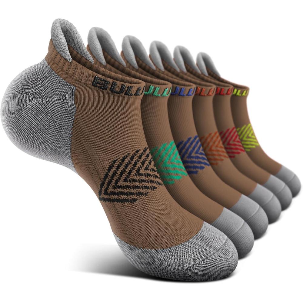 image:imageBULLIANT Socks For Women 6PairsWomens Athletic Ankle Socks No Show Cushioned for Walking RunningCompression Arch Support6pairscamel8241