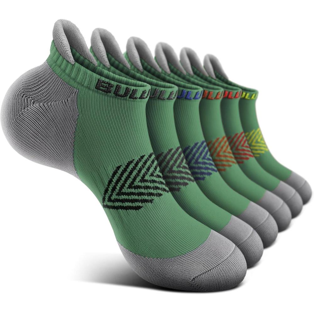 image:imageBULLIANT Socks For Women 6PairsWomens Athletic Ankle Socks No Show Cushioned for Walking RunningCompression Arch Support6pairsshale Green8239