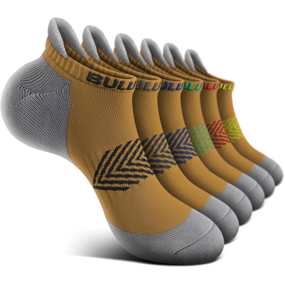 image:imageBULLIANT Socks For Women 6PairsWomens Athletic Ankle Socks No Show Cushioned for Walking RunningCompression Arch Support6pairswood Thrush8238