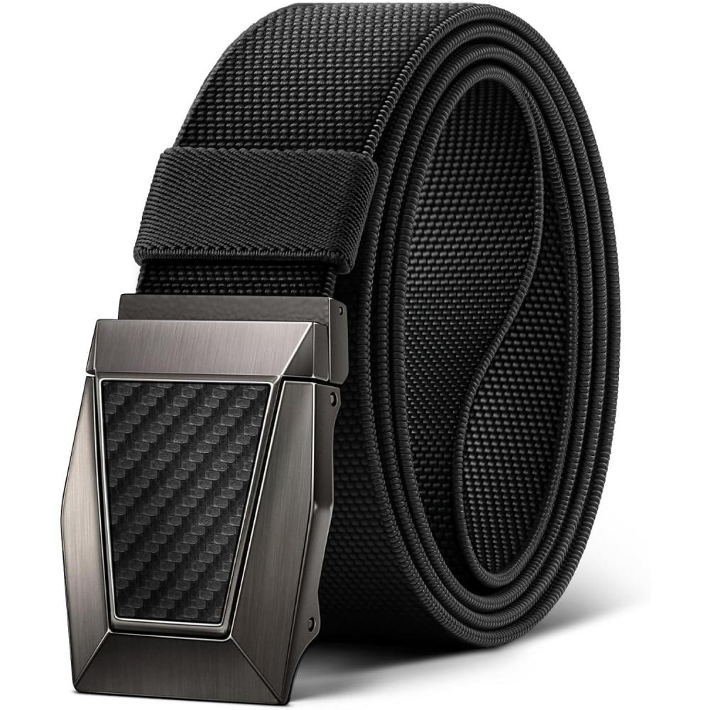 image:imageBULLIANT Tactical Belt for Men Men Stretch Nylon Web Gift Belt 15Hiking Rigger Military WorkQuick ReleaseBlack2972