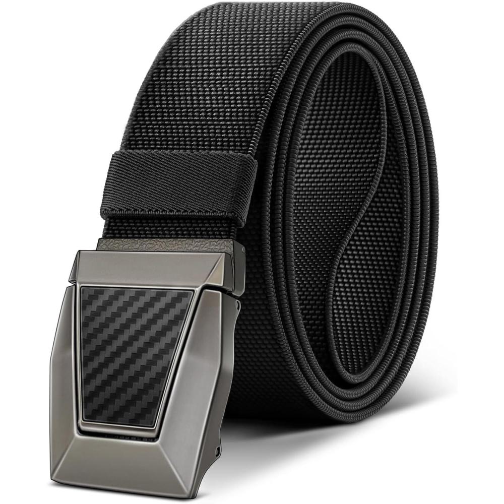 image:imageBULLIANT Tactical Belt for Men Men Stretch Nylon Web Gift Belt 15Hiking Rigger Military WorkQuick ReleaseBlack7816