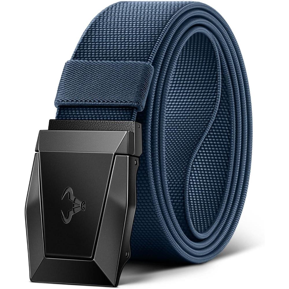 image:imageBULLIANT Tactical Belt for Men Men Stretch Nylon Web Gift Belt 15Hiking Rigger Military WorkQuick ReleasePurplish Blue2566