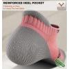 BULLIANT Socks For Women 6Pairs-Womens Athletic Ankle Socks No Show Cushioned for Walking Running-Compression Arch Support(6pairs-pink8242)