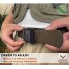 BULLIANT Tactical Belt for Men, Men Stretch Nylon Web Gift Belt 1.5″-Hiking Rigger Military Work-Quick Release(Light Brown2544)