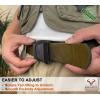 BULLIANT Tactical Belt for Men, Men Stretch Nylon Web Gift Belt 1.5″-Hiking Rigger Military Work-Quick Release(Wood Thrush6219)