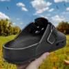 BULLIANT Women Clogs, Adjustable Sandals Slip-on Water Shoes Unisex with Cushioned Footbed,Comfortable Lightweight(Black4585)