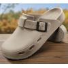 BULLIANT Women Clogs, Adjustable Sandals Slip-on Water Shoes Unisex with Cushioned Footbed,Comfortable Lightweight(Camel8079)