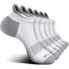 BULLIANT Socks For Women 6Pairs-Womens Athletic Ankle Socks No Show Cushioned for Walking Running-Compression Arch Support(6 Pairs-white1846)