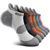 BULLIANT Socks For Women 6Pairs-Womens Athletic Ankle Socks No Show Cushioned for Walking Running-Compression Arch Support(6pairs-6 Color Mixed8243)