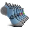 BULLIANT Socks For Women 6Pairs-Womens Athletic Ankle Socks No Show Cushioned for Walking Running-Compression Arch Support(6pairs-cambridge Blue8240)