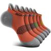 BULLIANT Socks For Women 6Pairs-Womens Athletic Ankle Socks No Show Cushioned for Walking Running-Compression Arch Support(6pairs-orange8237)