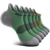 BULLIANT Socks For Women 6Pairs-Womens Athletic Ankle Socks No Show Cushioned for Walking Running-Compression Arch Support(6pairs-shale Green8239)