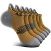 BULLIANT Socks For Women 6Pairs-Womens Athletic Ankle Socks No Show Cushioned for Walking Running-Compression Arch Support(6pairs-wood Thrush8238)