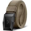 BULLIANT Tactical Belt for Men, Men Stretch Nylon Web Gift Belt 1.5″-Hiking Rigger Military Work-Quick Release(Beige2756)