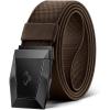 BULLIANT Tactical Belt for Men, Men Stretch Nylon Web Gift Belt 1.5″-Hiking Rigger Military Work-Quick Release(Deep Brown8341)
