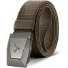 BULLIANT Tactical Belt for Men, Men Stretch Nylon Web Gift Belt 1.5″-Hiking Rigger Military Work-Quick Release(Light Brown7818)