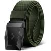 BULLIANT Tactical Belt for Men, Men Stretch Nylon Web Gift Belt 1.5″-Hiking Rigger Military Work-Quick Release(Navy Green2755)