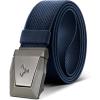 BULLIANT Tactical Belt for Men, Men Stretch Nylon Web Gift Belt 1.5″-Hiking Rigger Military Work-Quick Release(Purplish Blue4685)