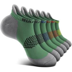 BULLIANT Socks For Women 6Pairs-Womens Athletic Ankle Socks No Show Cushioned for Walking Running-Compression Arch Support(6pairs-shale Green8239)