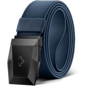 BULLIANT Tactical Belt for Men, Men Stretch Nylon Web Gift Belt 1.5″-Hiking Rigger Military Work-Quick Release(Purplish Blue2566)