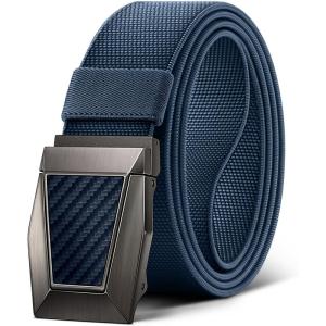 BULLIANT Tactical Belt for Men, Men Stretch Nylon Web Gift Belt 1.5″-Hiking Rigger Military Work-Quick Release(Purplish Blue2974)